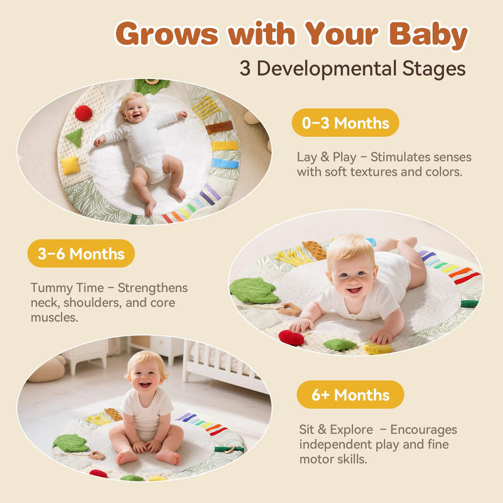 Macabaka montessori baby play mat hide & seek zone fosters object permanence play.