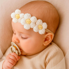 Macardac soft stretchy headband on toddler shows gentle fit.