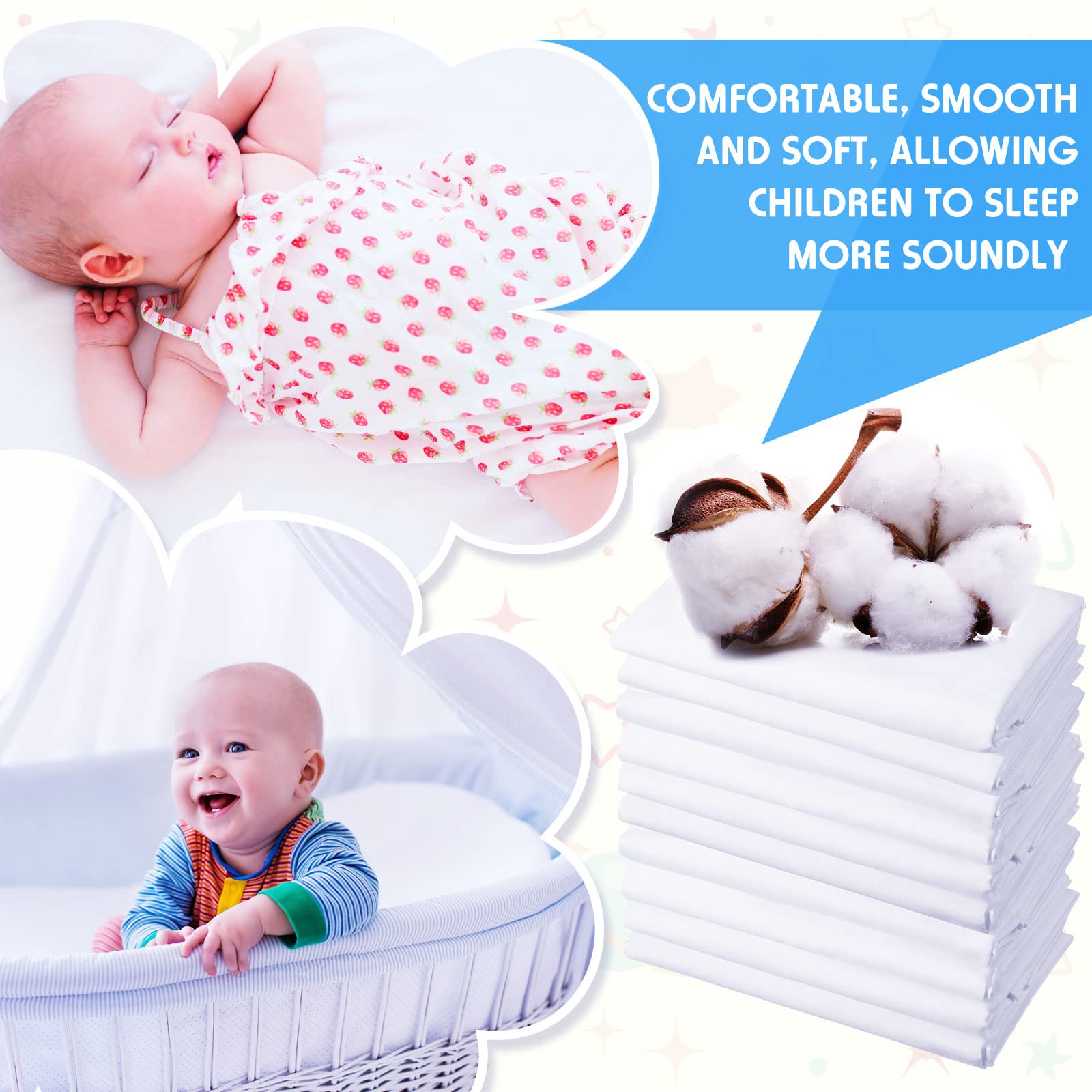 Macarrie lightweight cot sheets designed for travel and daycare use