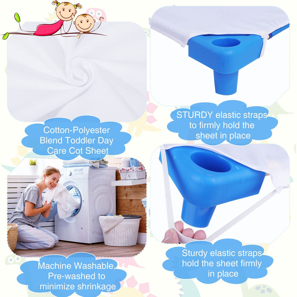 Macarrie white full-coverage cot sheets keep beds tidy
