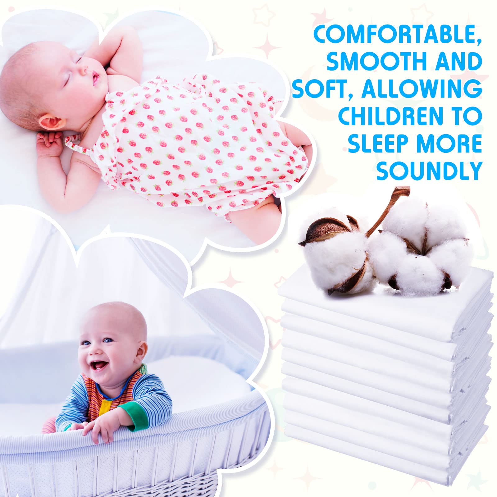 Macarrie standard size cot sheets fit 51x23 beds for everyday use.