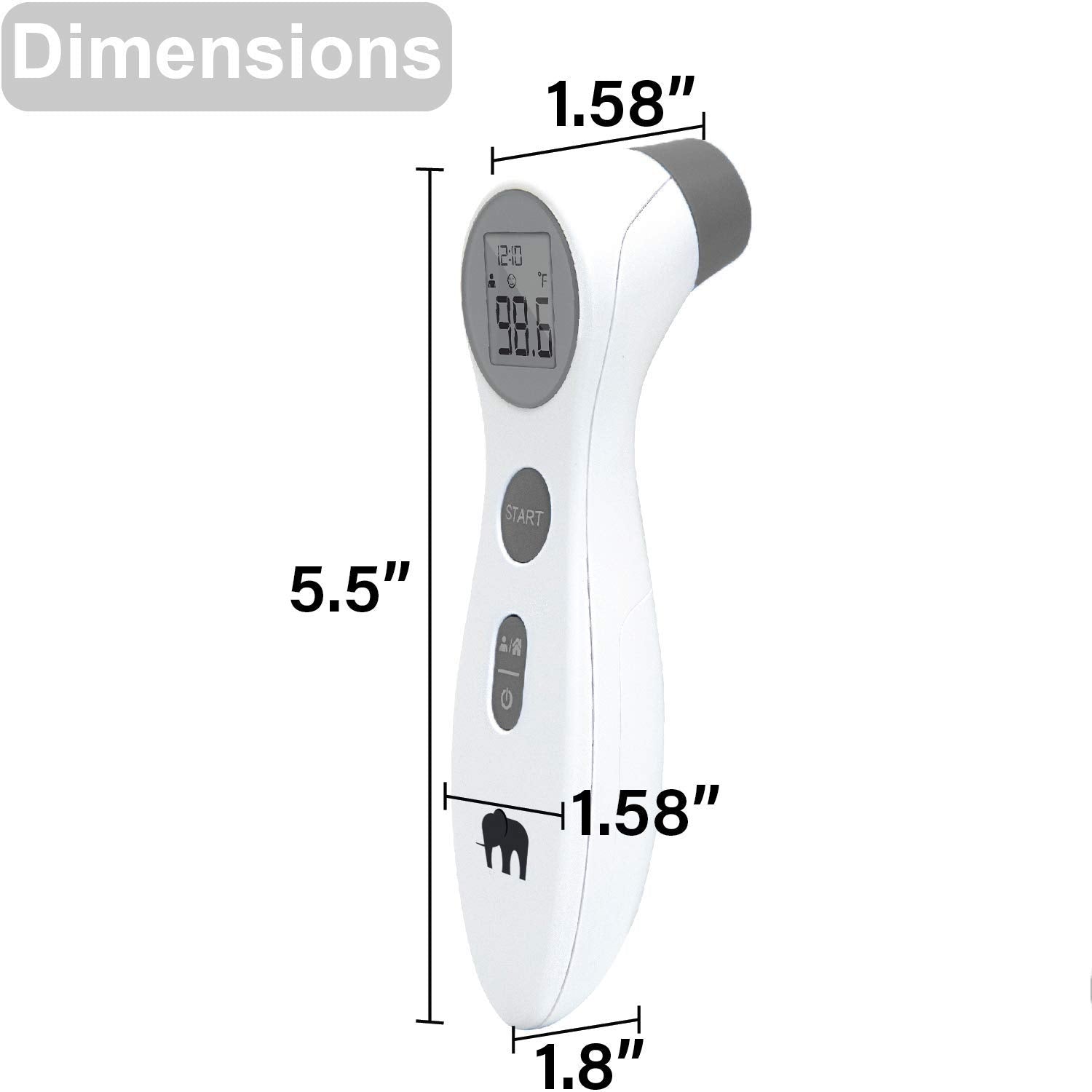 MACCURATE forehead thermometer adult-use mode provides clear readings for all ages.