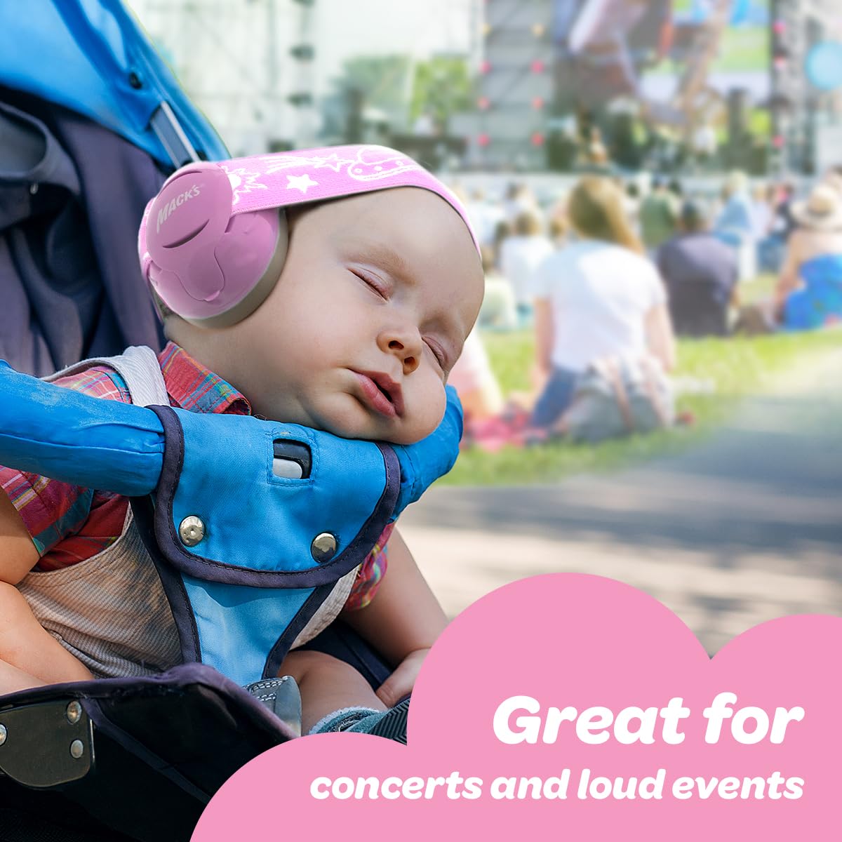Mack's Baby Muffs pink packaging and storage for travel