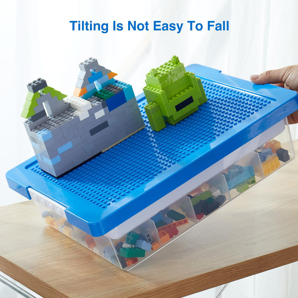 MACOPRO stackable design saves space while keeping bricks organized.