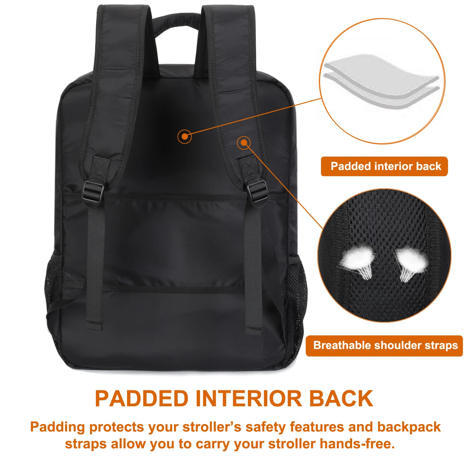 Mactso stroller travel bag front pocket keeps essentials within easy reach.