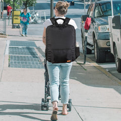 Mactso stroller travel bag side mesh pockets hold bottles and toys.