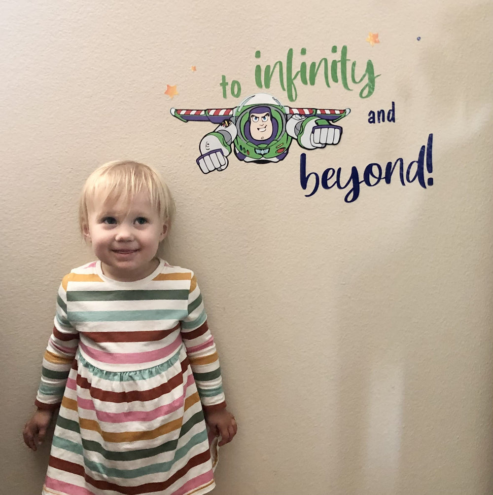 Made To Stick Decals Buzz quote design focuses on vibrant colors that brighten nursery walls.