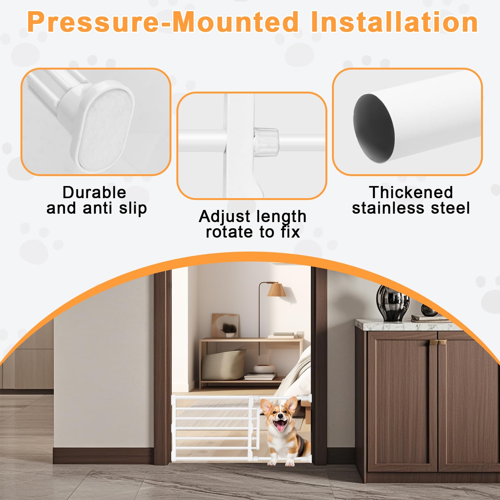 Maerd Short Dog Gate step-over design enables easy passage.