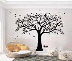 MAFENT giant family tree wall decal in living room showing photo support and memory display