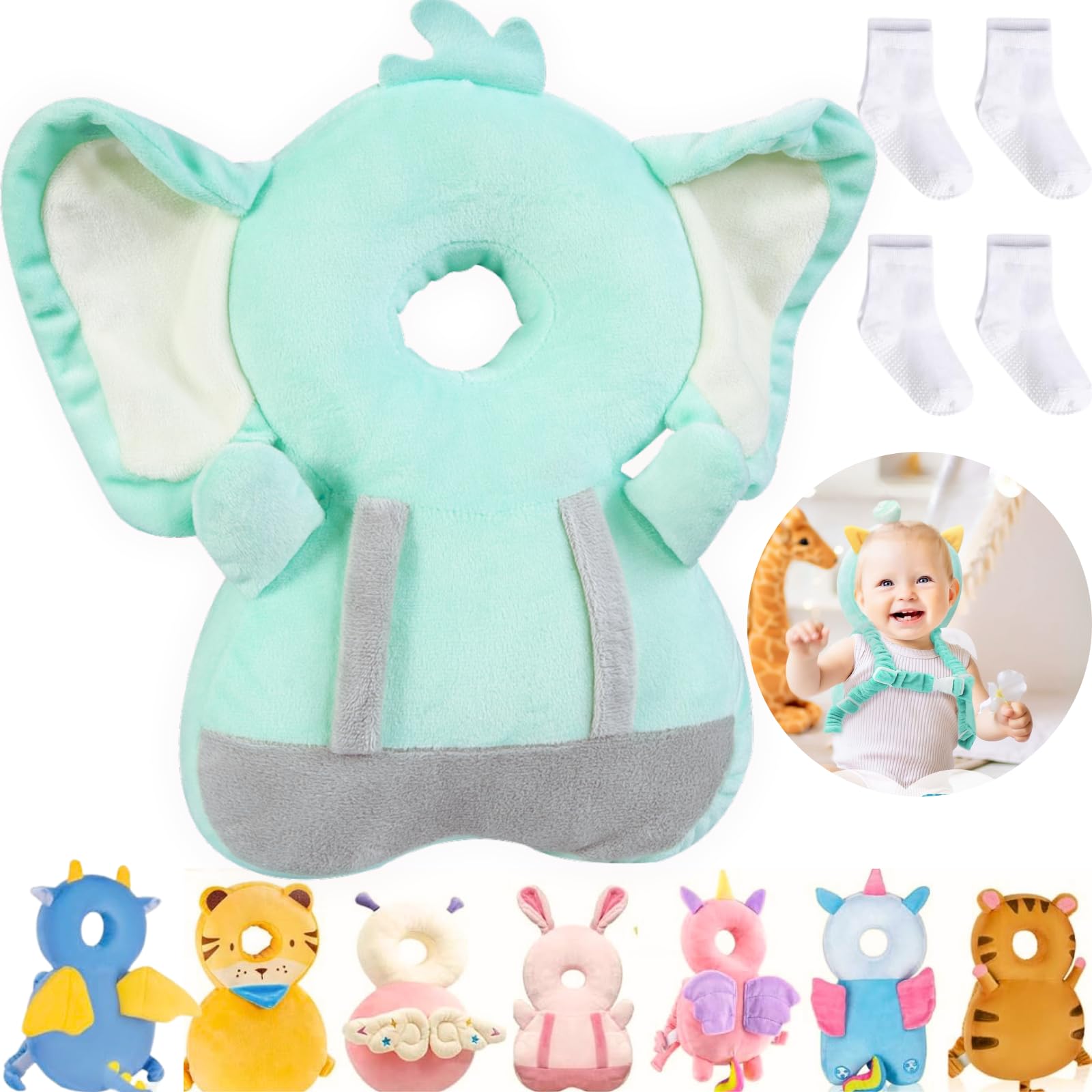 Maforts Baby Head Protector front view showing soft cushioning for gentle protection.
