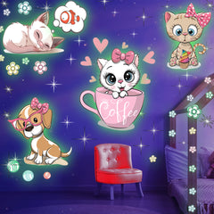 MAFOX glow-cat-stickers ceiling glow for bedtime magic