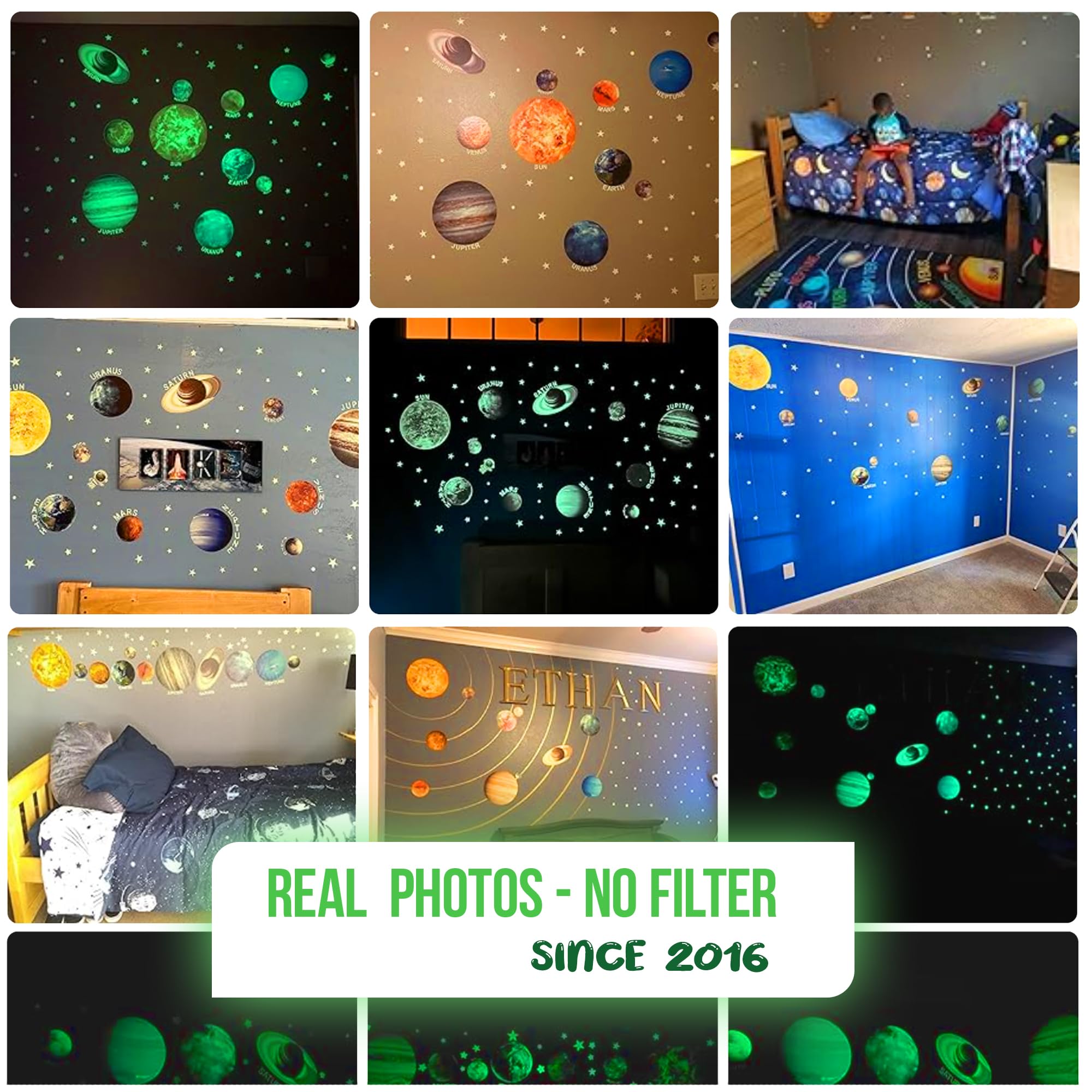 MAFOX Glow Planets vibrant stars create cozy kid-friendly nighttime ambience