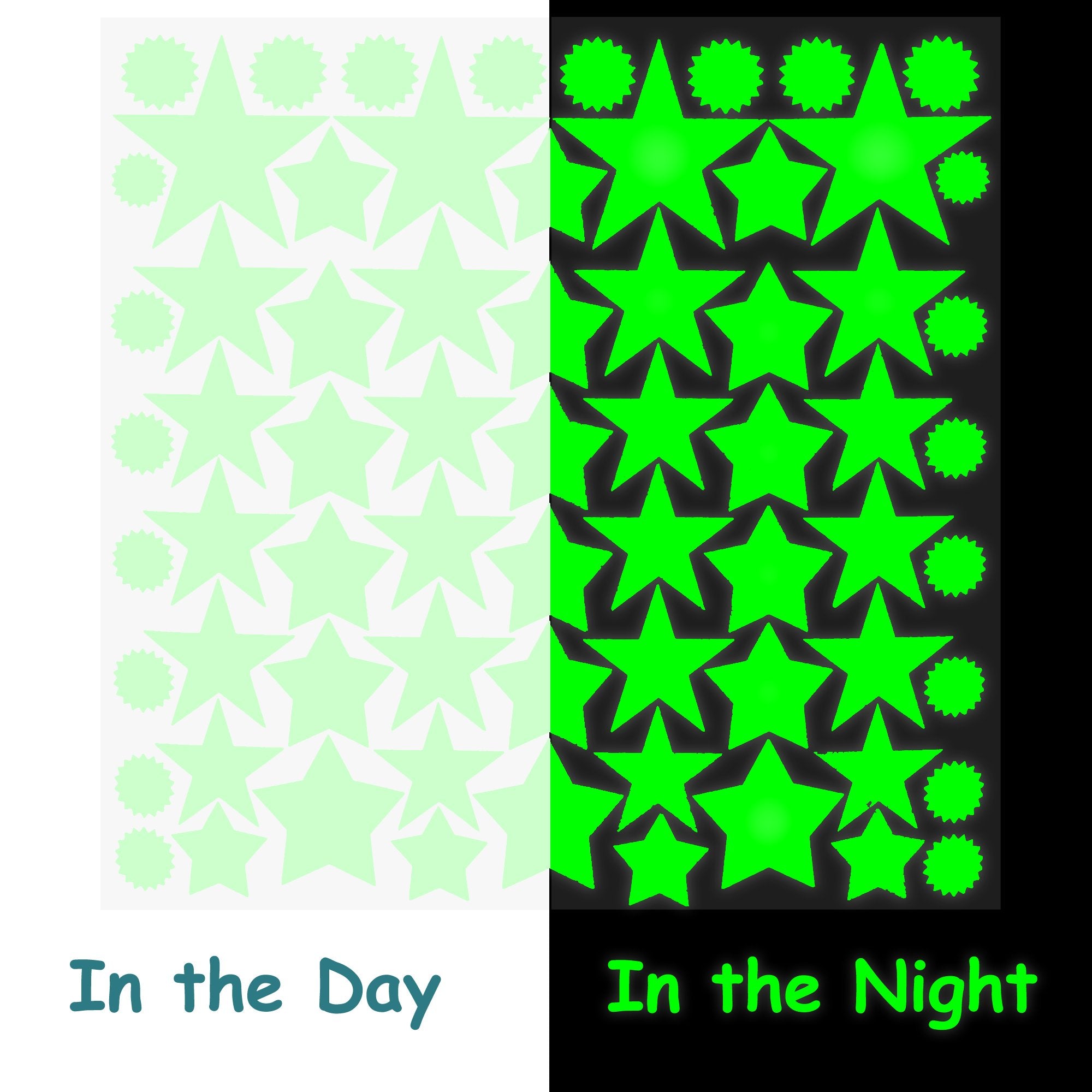 MAFOX wall decals glow in the dark stars create a nighttime starscape
