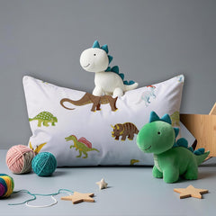 MAG Dinosaure two-pack pillowcases showing colorful dinosaur print for playful sleep