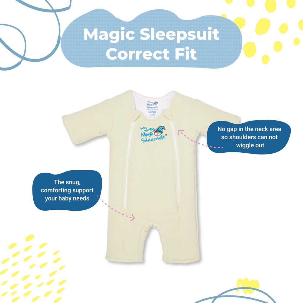 Magic Sleepsuit Merlin baby sleeping on back in crib
