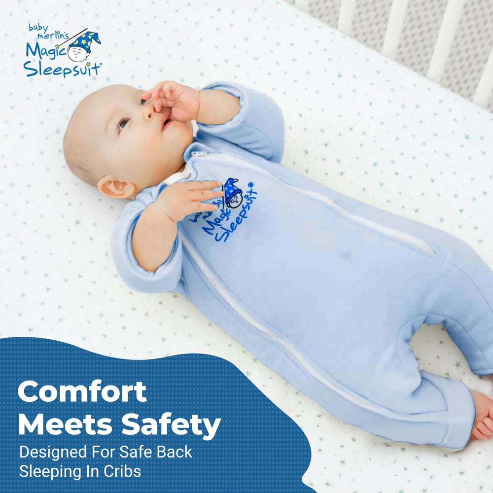 Magic Sleepsuit double-zip close-up showing easy diaper access