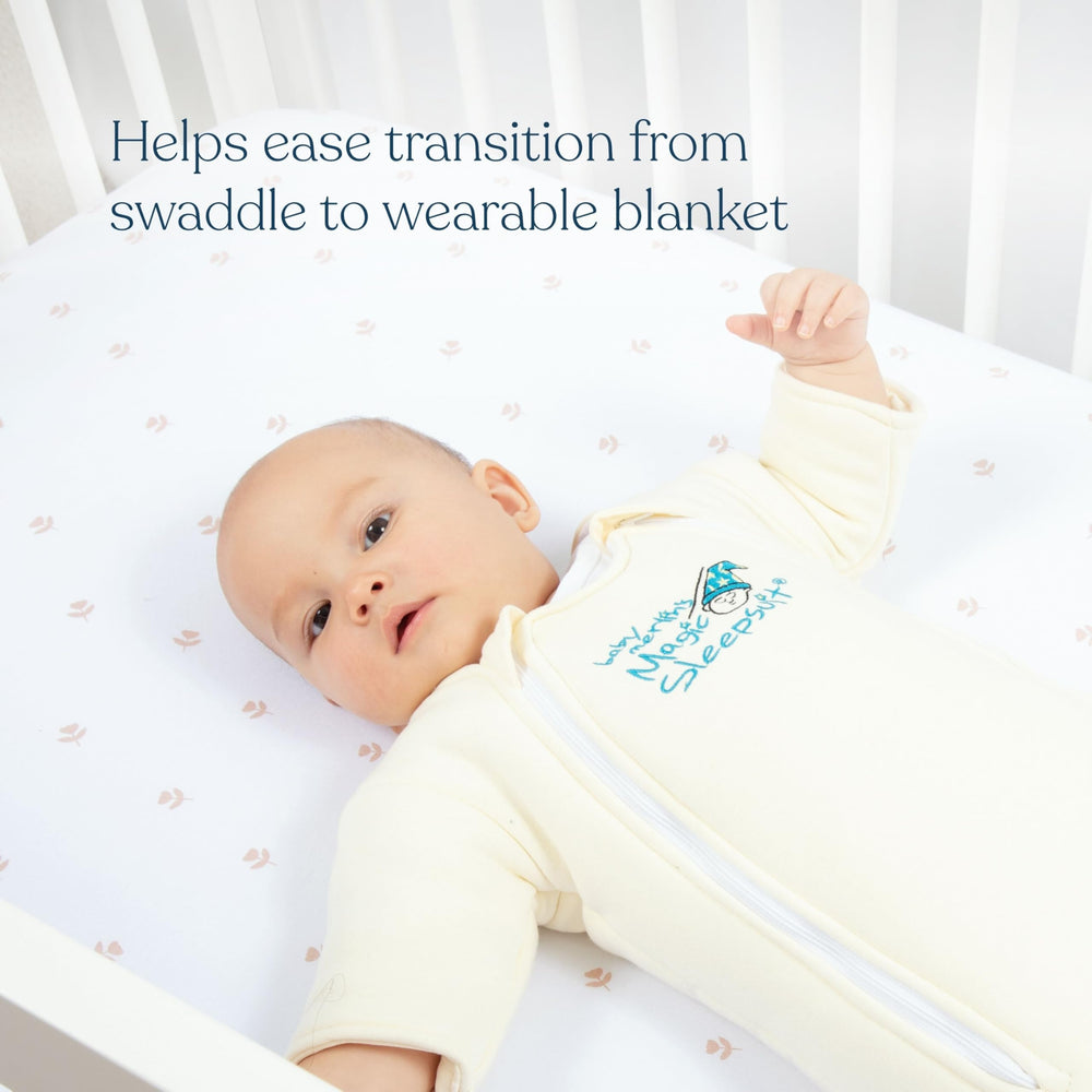 Magic Sleepsuit Merlin pink double-zip design enables quick diaper changes without waking