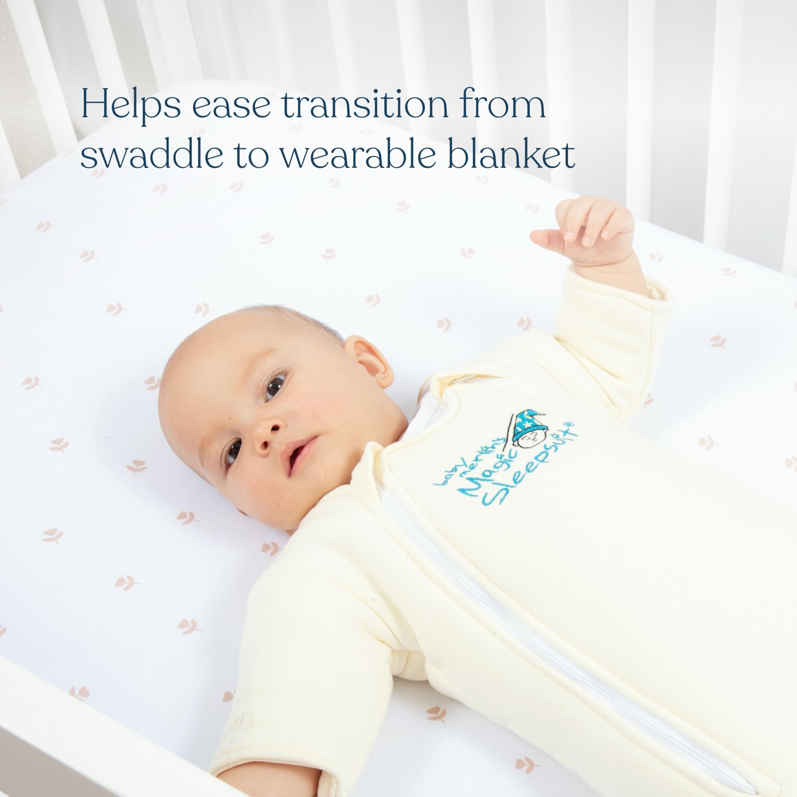 Magic Sleepsuit Merlin's double-zipper design enables quick diaper changes.
