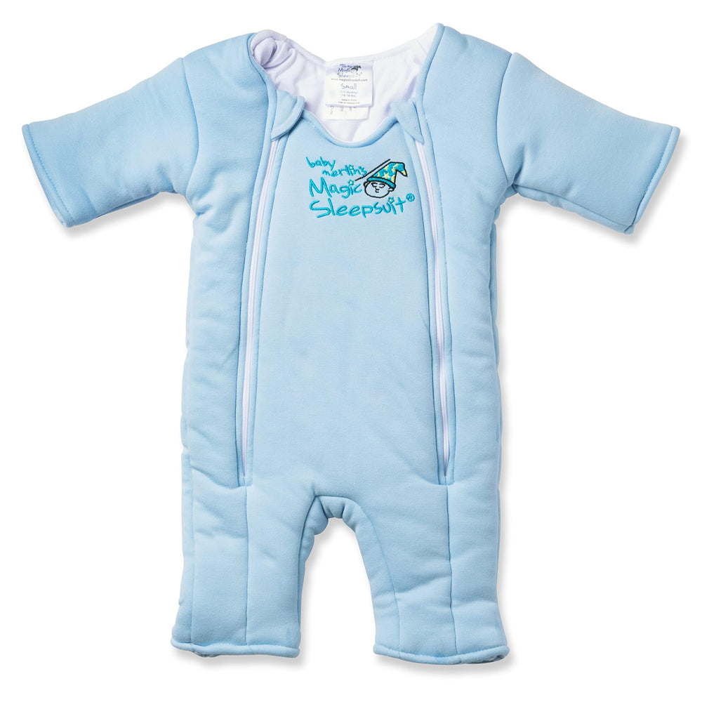 Magic Sleepsuit Merlin's microfleece swaddle blue offers cozy transition to independent sleep