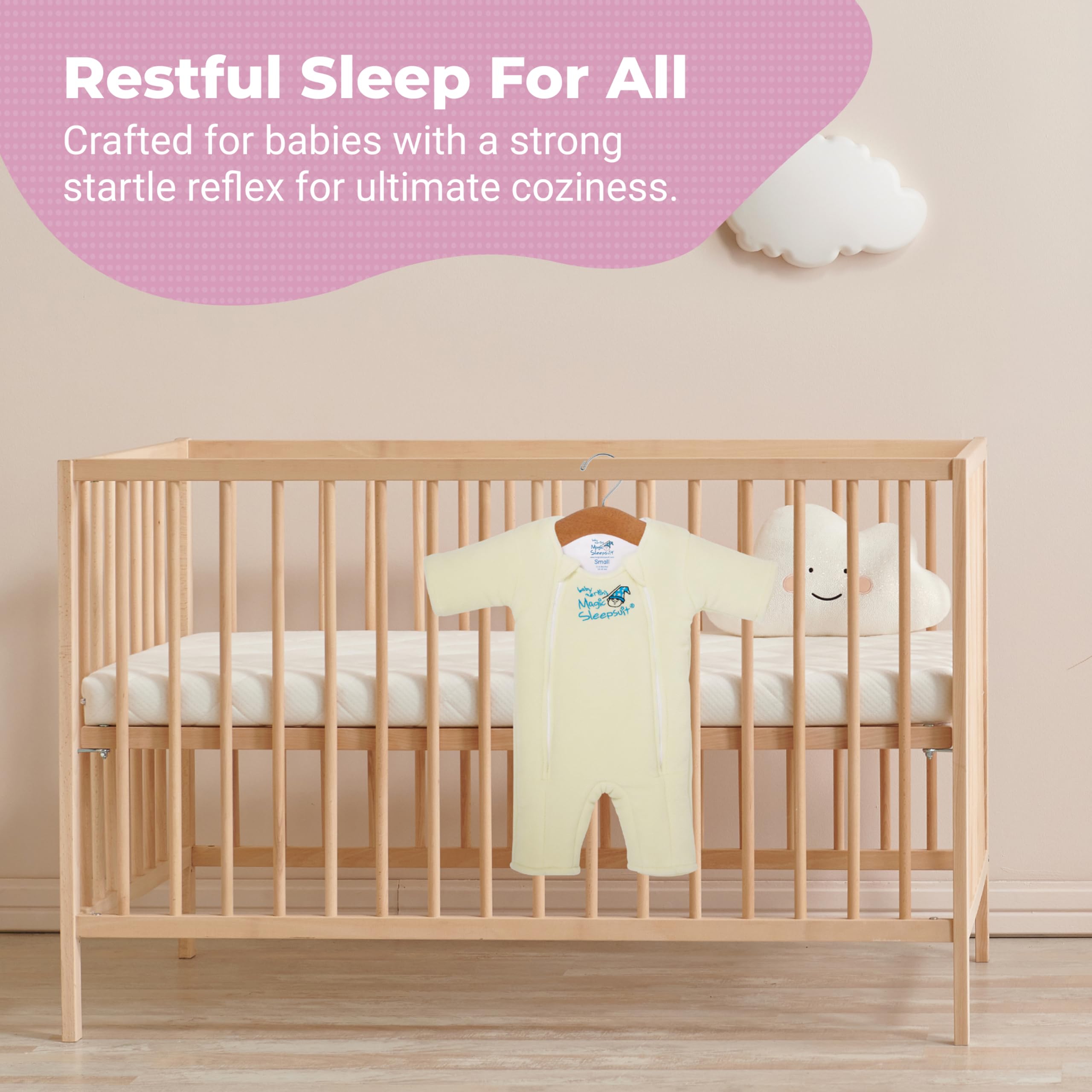 Magic Sleepsuit Merlin's open hands and feet design supports movement and self-soothing.