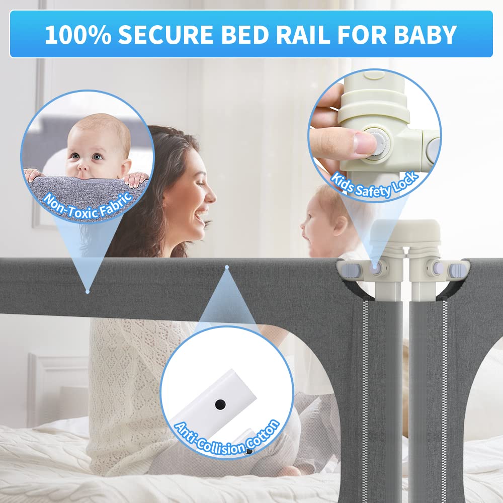 MagicFox bed rails assembly highlights sturdy steel frame and fabric cover