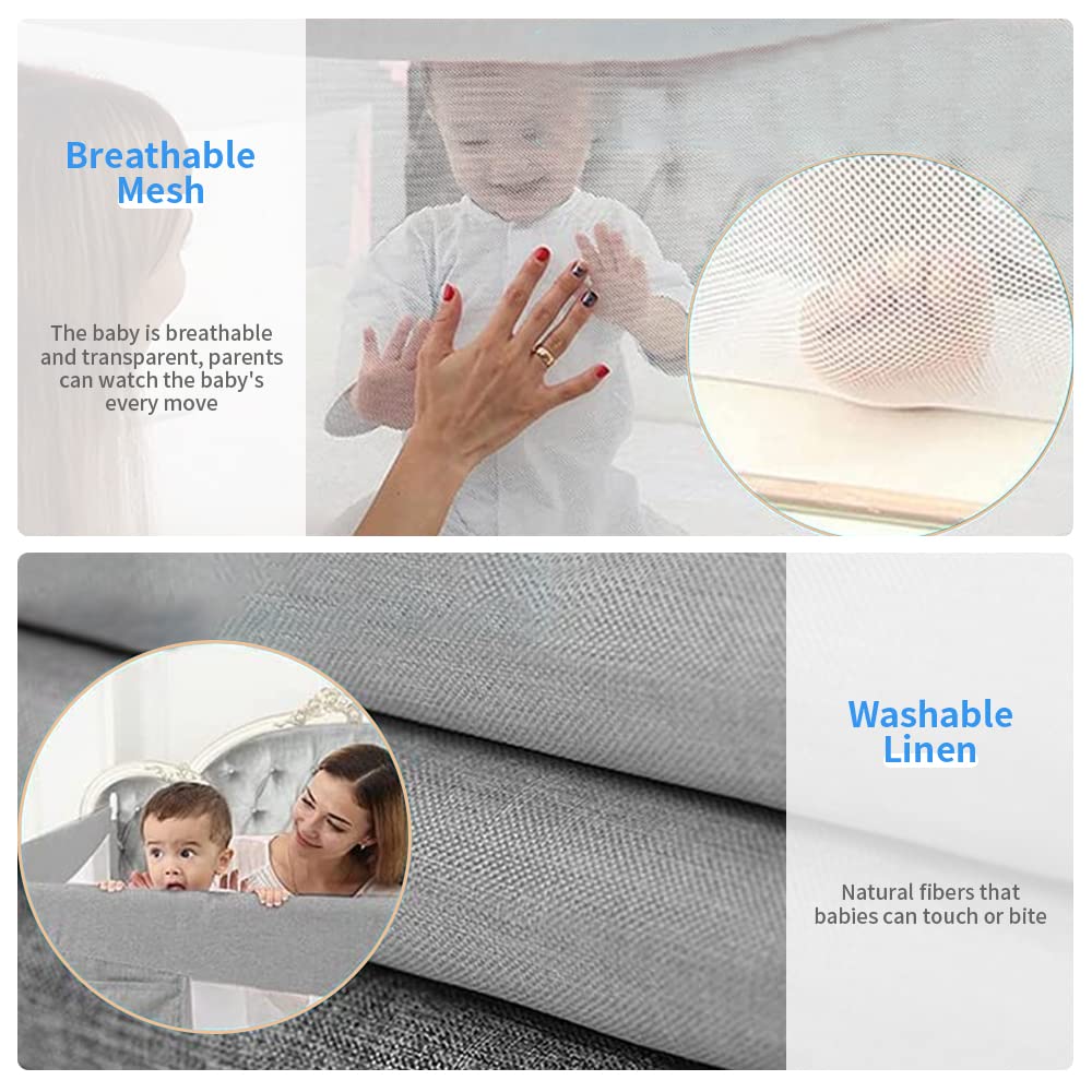 MagicFox bed rails feature a steel frame, fabric cover, and breathable mesh