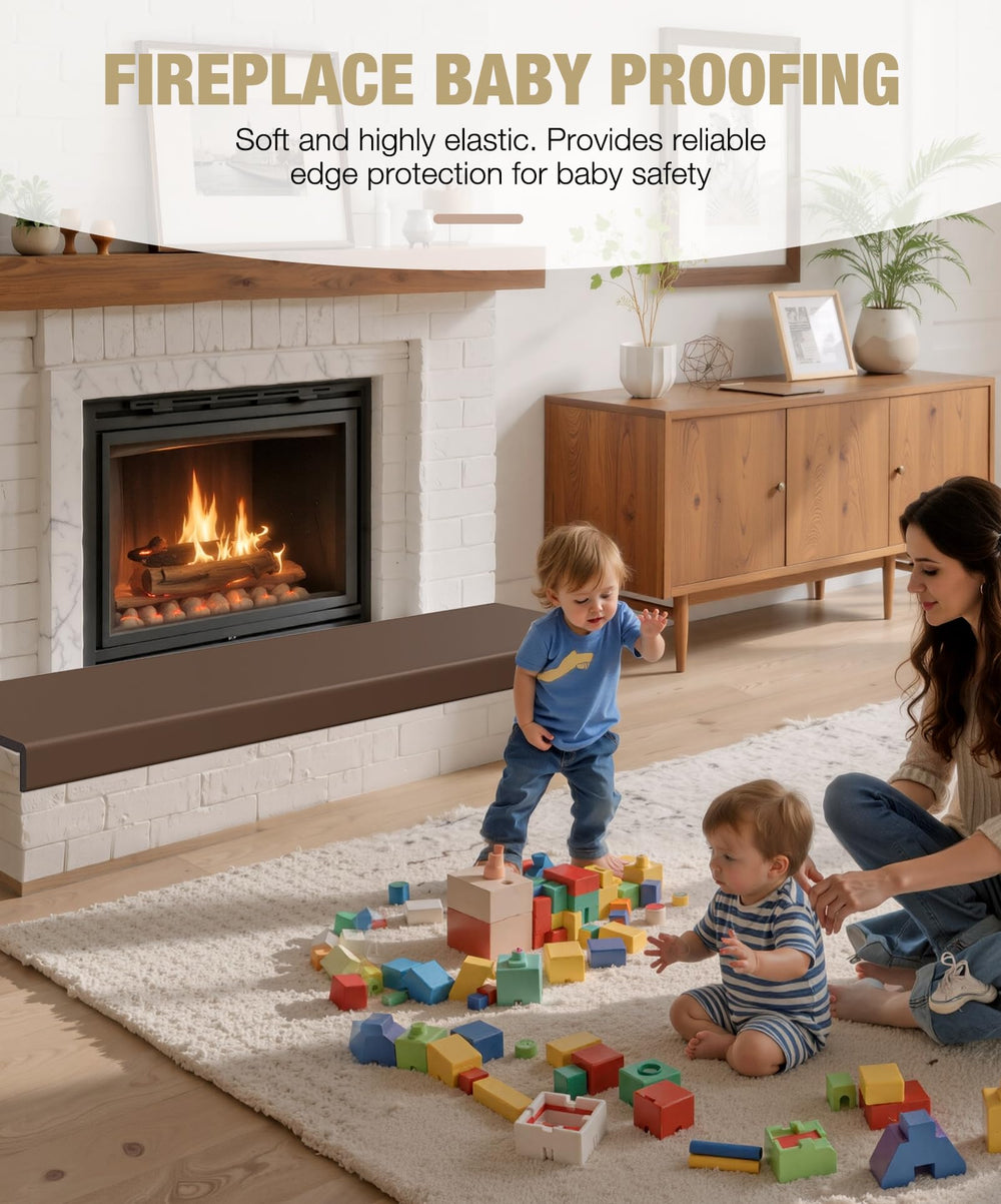 Magicheap 80-inch hearth cushion provides soft protection along the fireplace edge.