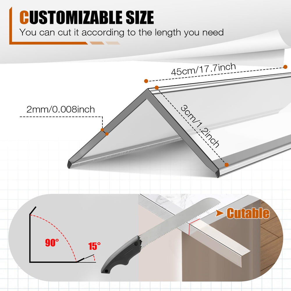 Clear edge guard blends with furniture for a neat, unobtrusive look.