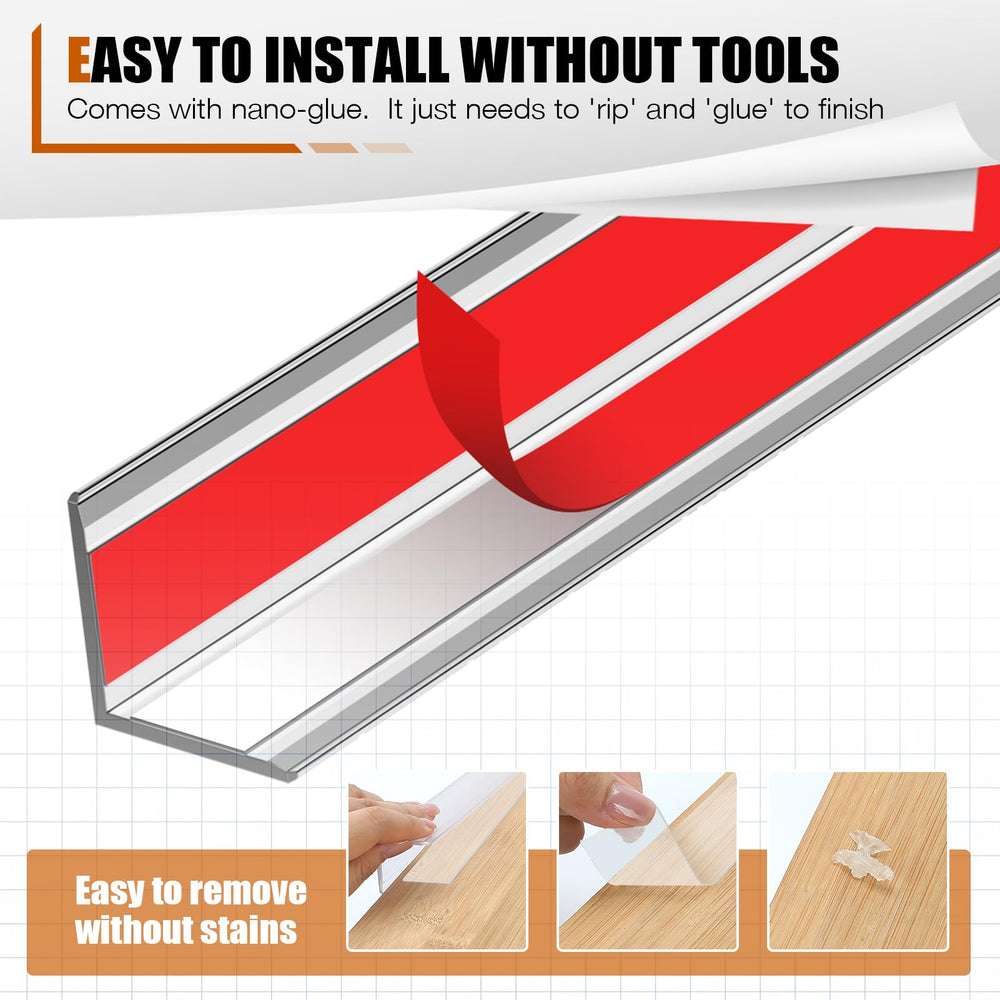 Long 17.72-inch length covers large corners with slim profile.