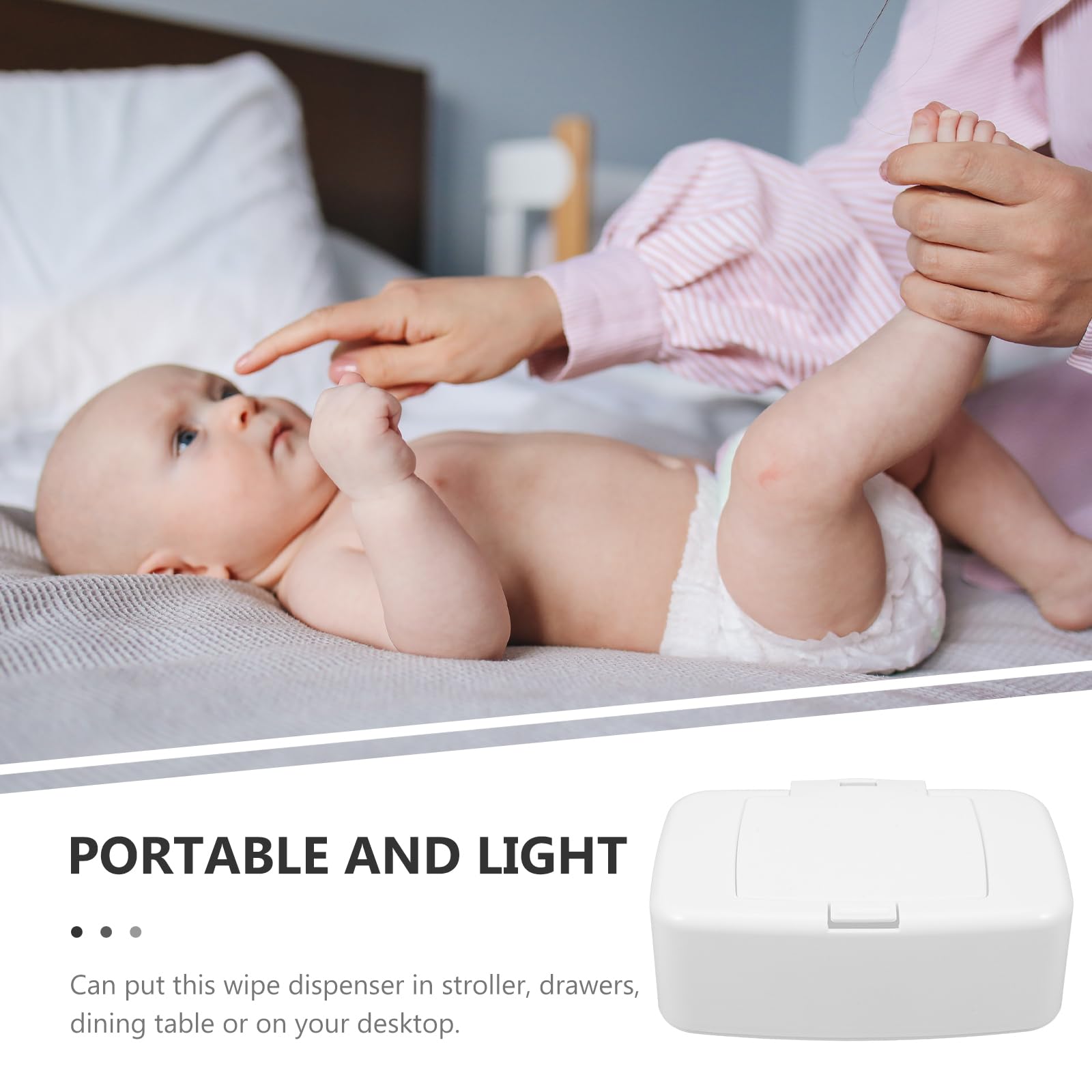 MAGICLULU portable wipes dispenser travels well between rooms.