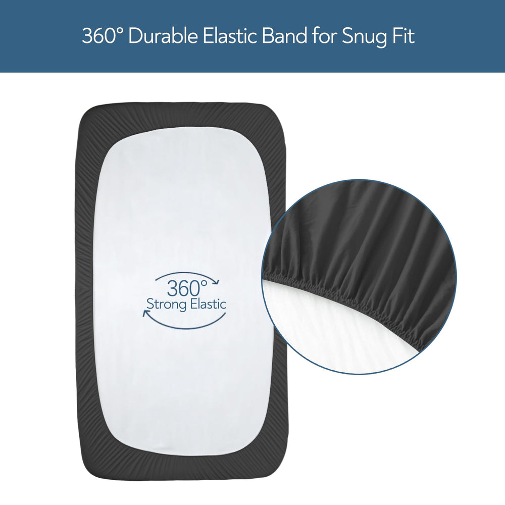 Magik & Kover 52x28 crib sheets provide 360-degree coverage for standard mattresses.
