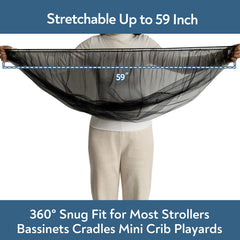 Magik & Kover net for bassinet shields while maintaining airflow.