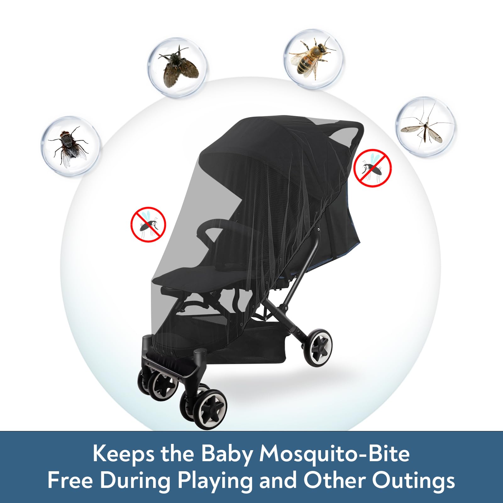 Magik & Kover mosquito net for playard creates a breathable, bug-free play area.