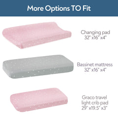 Magik & Kover changing pad cover in soft breathable material for sensitive skin.