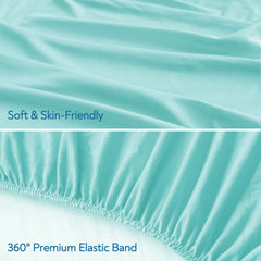Magik & Kover crib sheet elastic band provides snug fit and quick changes.