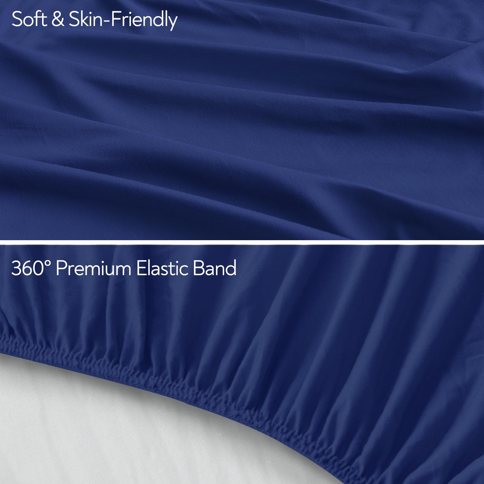 Magik & Kover crib sheets stretchy-elastic-band closeup demonstrate secure snug fit for crib and toddler beds.