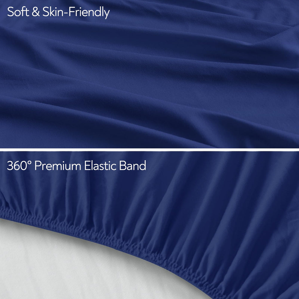 Magik & Kover crib sheets stretchy-elastic-band closeup demonstrate secure snug fit for crib and toddler beds.