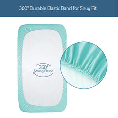 Magik & Kover deep-pocket coverage fits standard cribs and toddler mattresses securely.