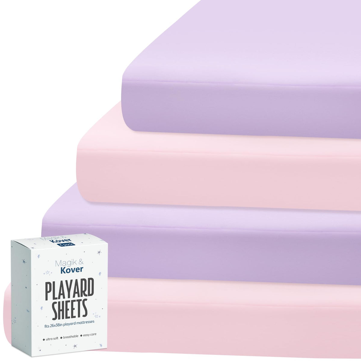 Magik & Kover pack n play sheets close-up shows soft, breathable fabric for baby comfort