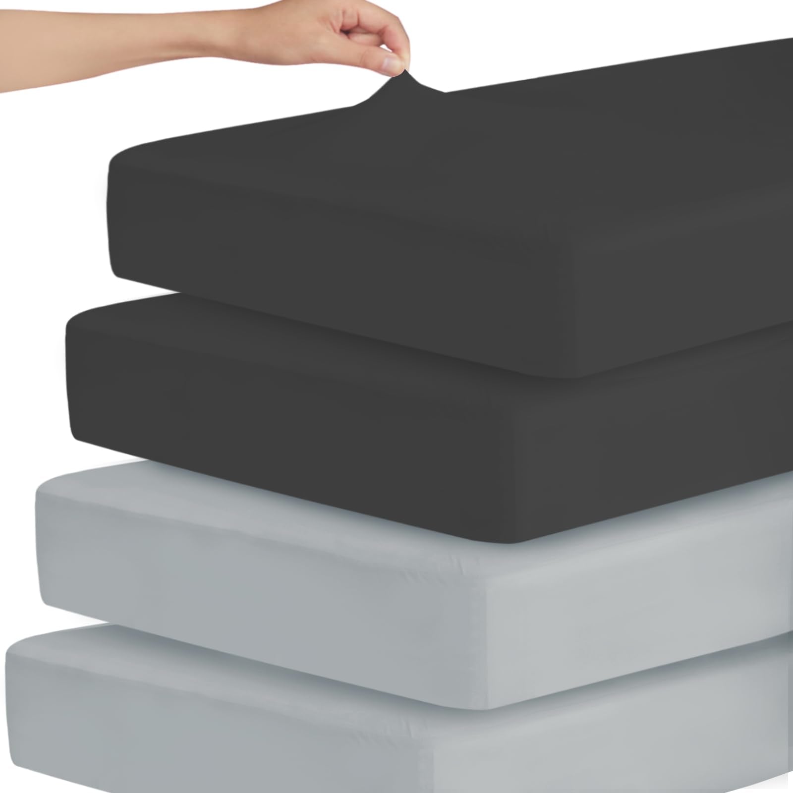 Magik & Kover stretchy crib sheets in soft microfiber for gentle baby sleep.