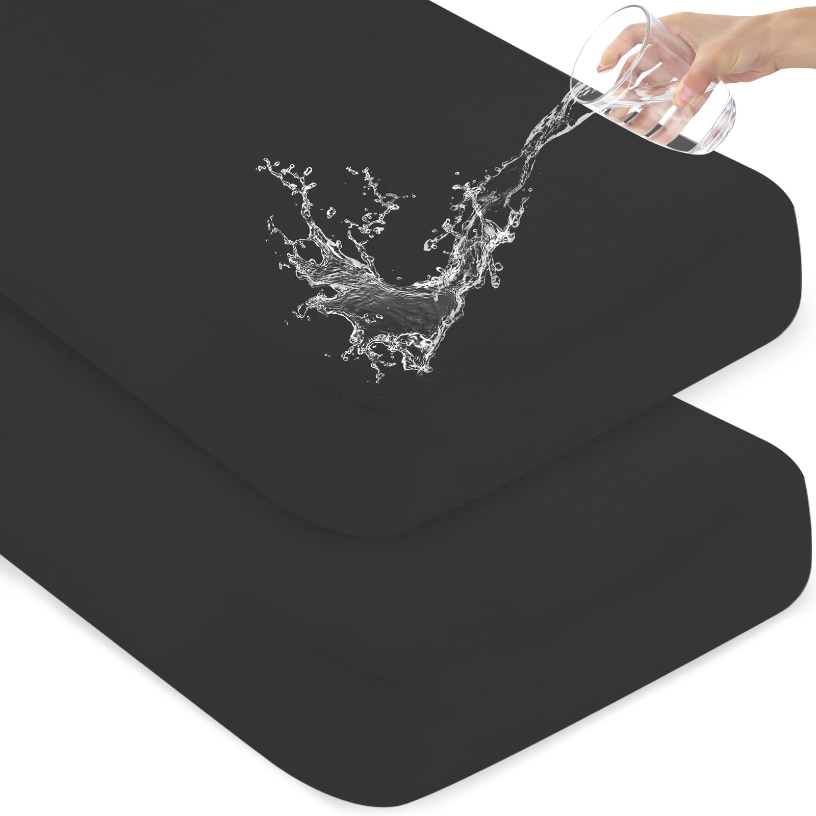 Magik & Kover waterproof crib sheet 52x28 on mattress showing full fit and protection