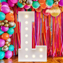 MagiKidz marquee letter 3ft lit boosts bedroom charm and nightlight ambiance.