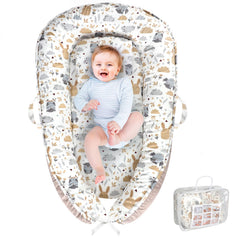 MAGINP baby lounger travel-ready with handles for easy moves between rooms and outings.