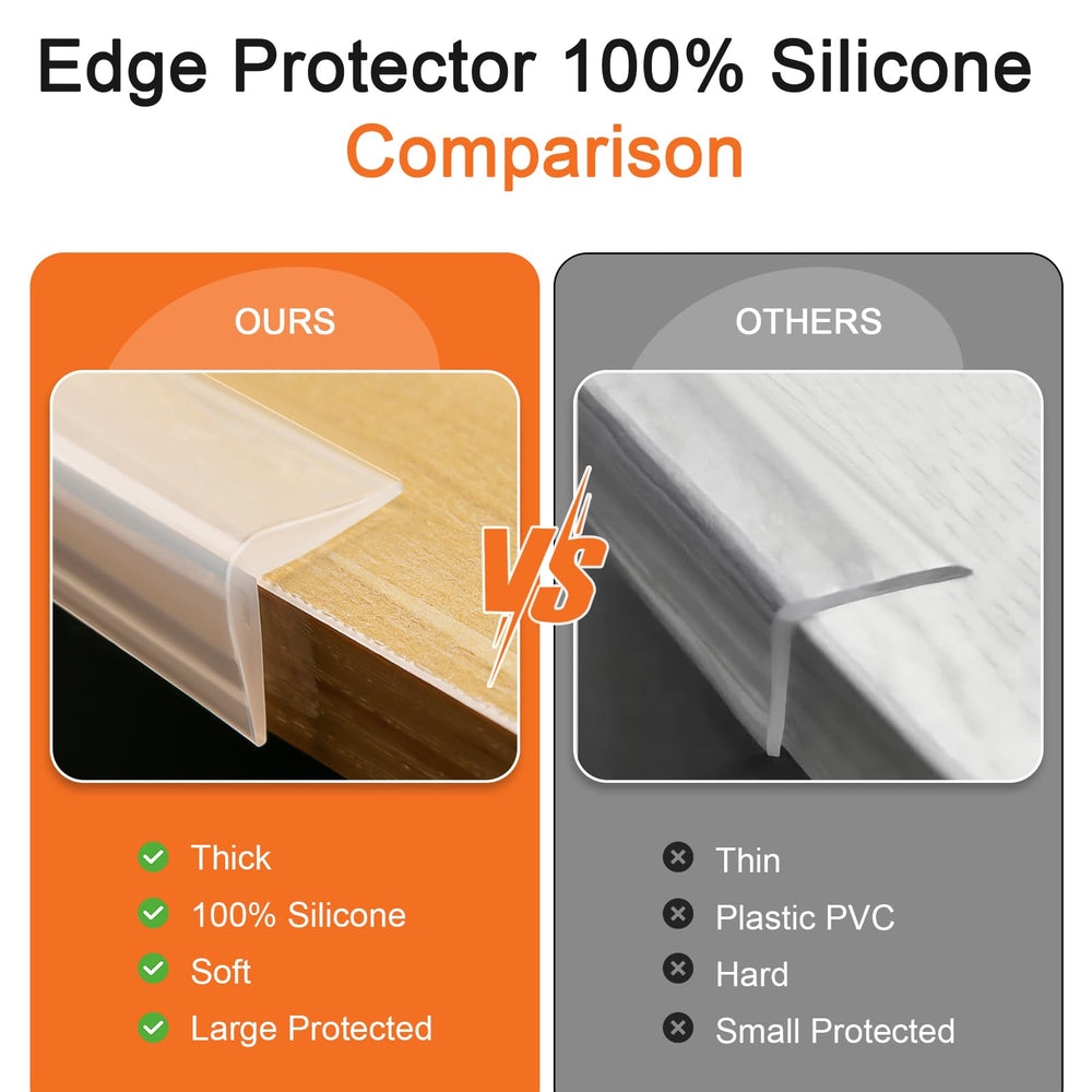 Magluv edge-protector transparent fit on corner blends with furniture