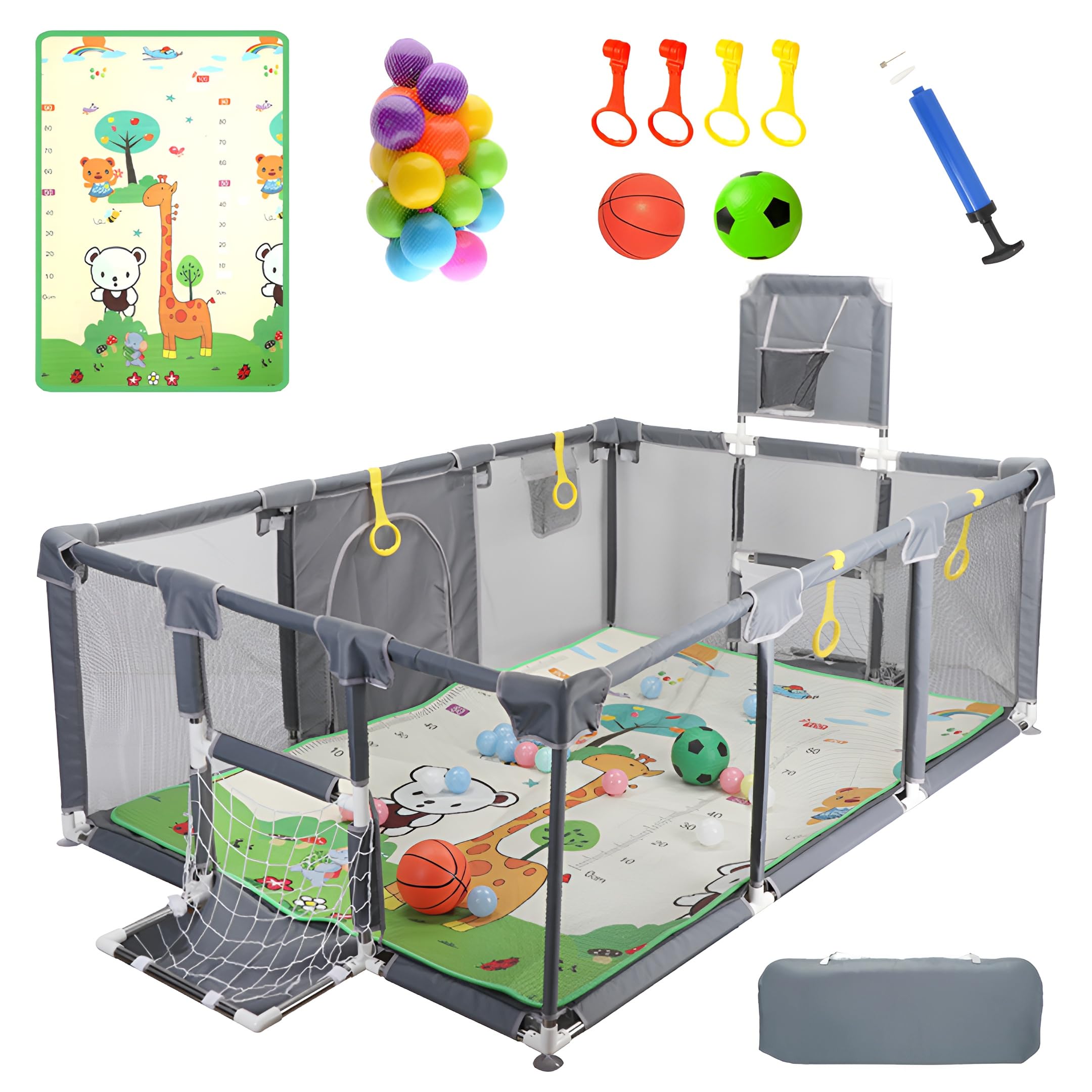 Magnelogy upgraded playpen foldable mat provides a soft, safe surface for toddlers at play.