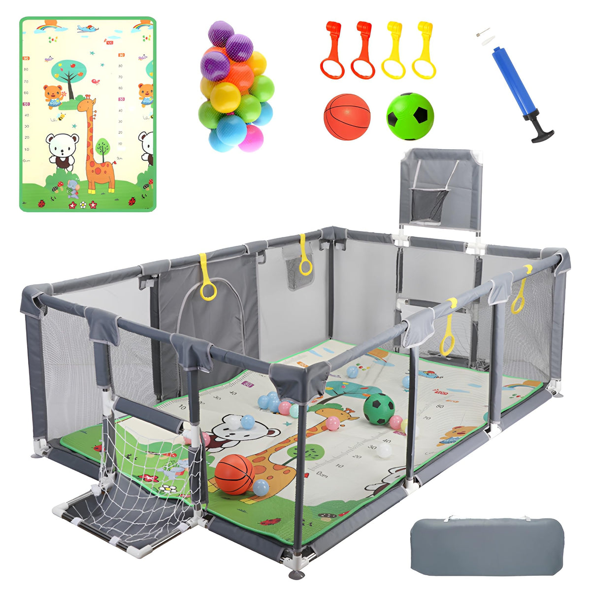 Magnelogy upgraded playpen foldable mat provides a soft, safe surface for toddlers at play.