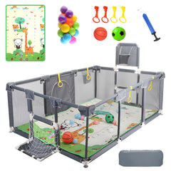 Magnelogy upgraded playpen foldable mat provides a soft, safe surface for toddlers at play.