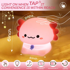 MAGOHMT Axolotl Night Light auto-off timer feature for easy evenings