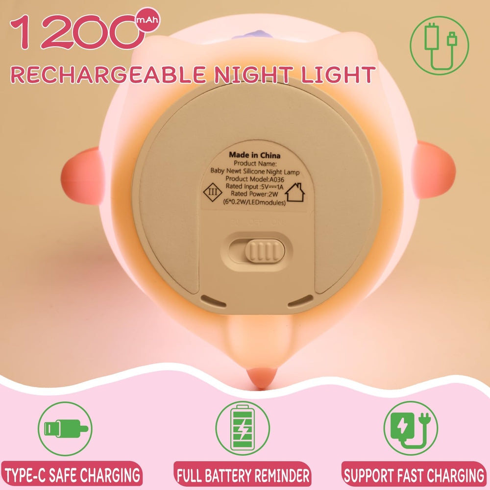 MAGOHMT Axolotl Night Light USB-C charging for portable use