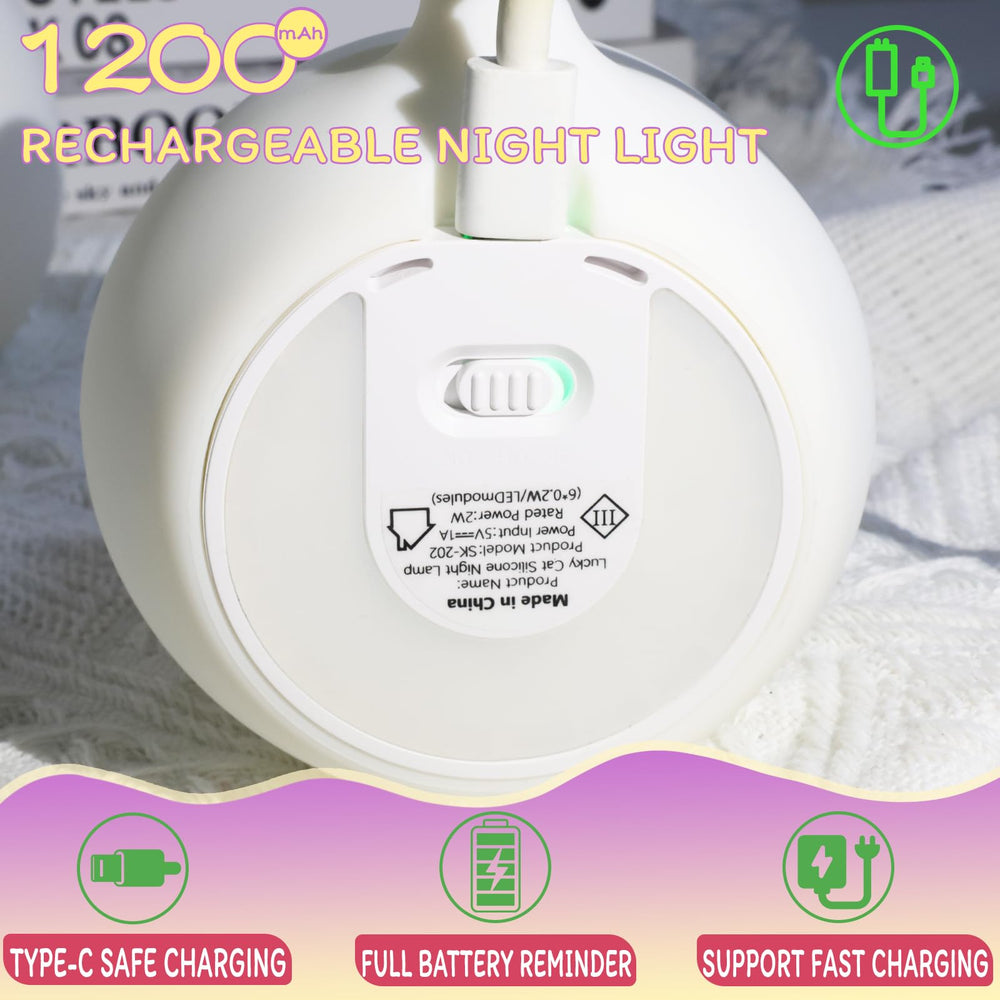 MAGOHMT cat night light uses touch brightness modes for comfort.